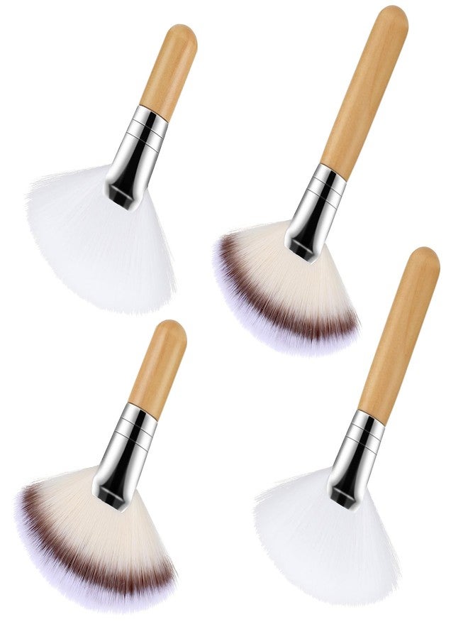 ValueBargain 4PCS Fluffy Fan Brush Facials, Facial Fan Brushes Esthetician Fluffy, Suitable for Highlighting and Blush Application, Professional Esthetician Tools with Soft Bristles - Image 1